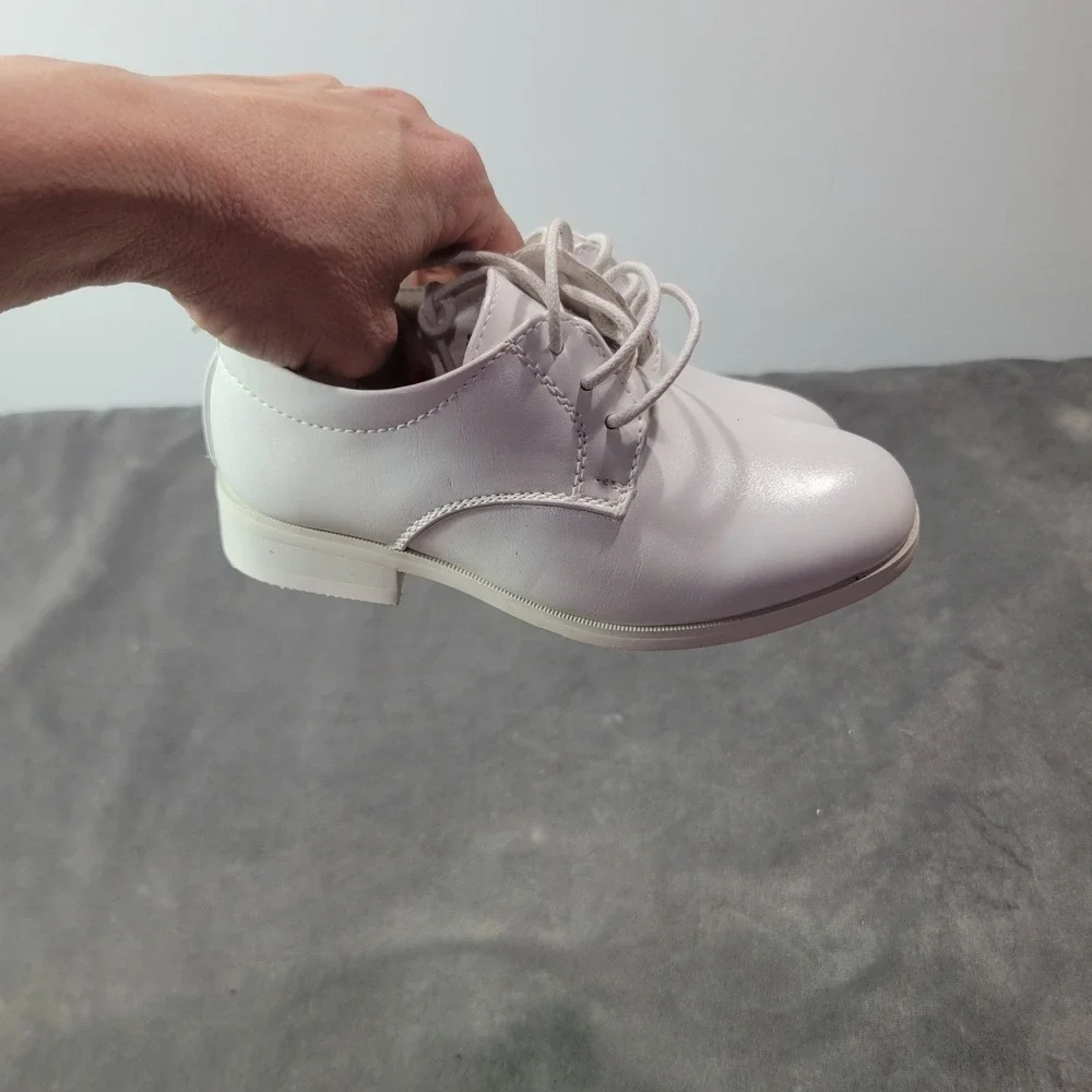 Tip Top Boys White Lace Up Dress Shoes Oxford S106 Size 9 Toddler Formal Wedding